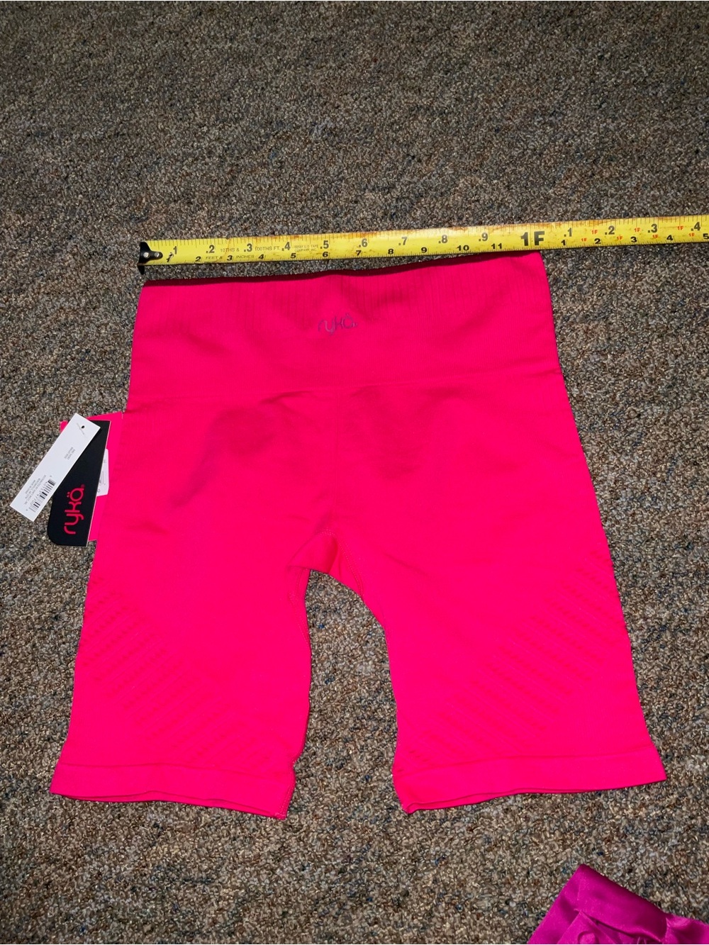 RYKA ribbed active bike yoga exercise shorts NWT fuchsia hot pink szS